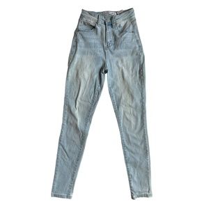 Light Wash Skinny Jeans 2 Secrets by David Vered Faded High Rise Waist